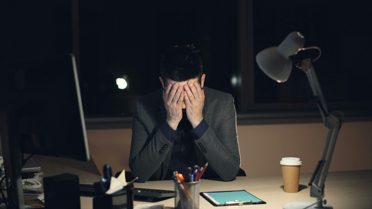 stressed office employee